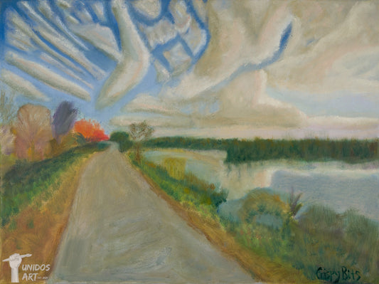 Magnolia Park Sunset - Original Painting